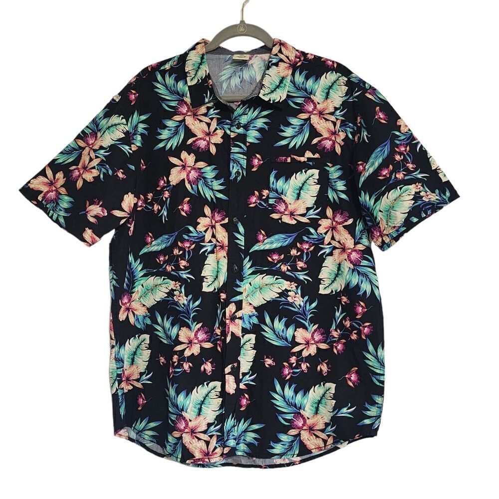 Rustic Blue black Hawaiian shirt